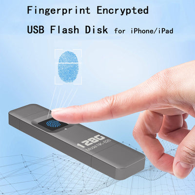 Fingerprint Encrypted USB Flash Drive 64/128/256/512G High-speed Transfer Metal Flash Fingerprint U-disk for iPhone / iPad / PC