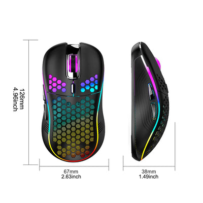 Wireless Gaming Mouse Mouse with Honeycomb Shell Side Buttons Wireless Mouse for PC/Tablet/Desktop/Office/Games