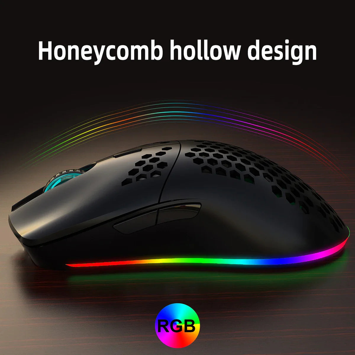 Wireless Gaming Mouse Mouse with Honeycomb Shell Side Buttons Wireless Mouse for PC/Tablet/Desktop/Office/Games