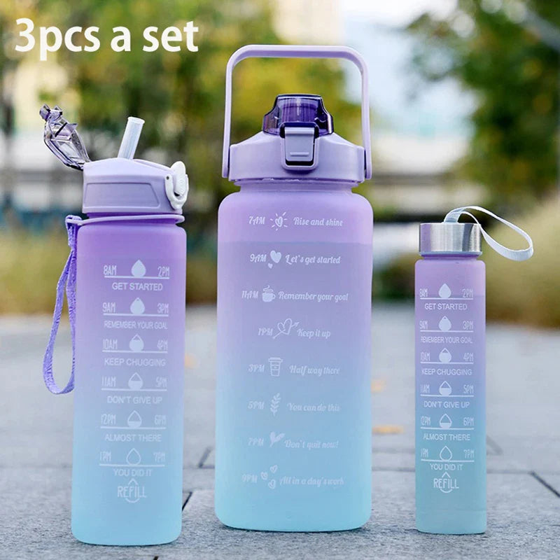 900ML Water Bottle with Straw Time Marker Leak-proof Cup Motivational Portable Water Bottle for Outdoor Sport Fitness BPA Free