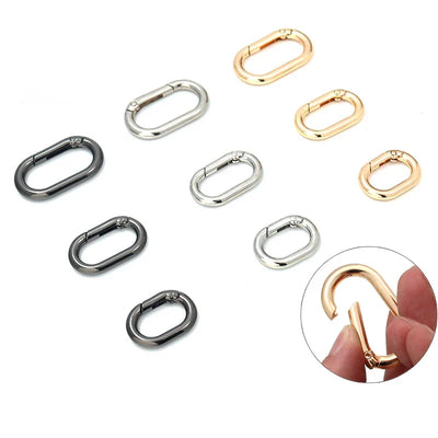 Oval Spring O Ring Leather Bag Handbag Strap Buckle Connect Keyring Pendant Dog Collar Snap Clasp Carabiner DIY Bag Accessories