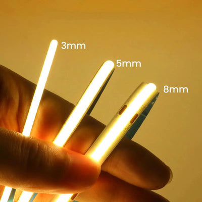 High Quality 5M Cri90 Free Cutting 12V 24V 3mm 5mm 8mm Self-adhesive Cob Led Strip Light
