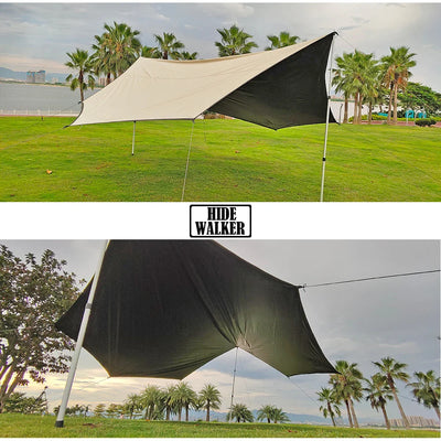 Octagon 5x5 Black Coating Tarp for 12 People Ultra Large Outdoor Camping Black Coated Tarp Waterproof Octagonal Sunshade Awning
