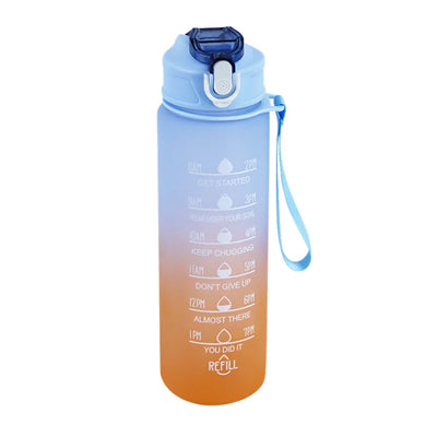 900ML Water Bottle with Straw Time Marker Leak-proof Cup Motivational Portable Water Bottle for Outdoor Sport Fitness BPA Free