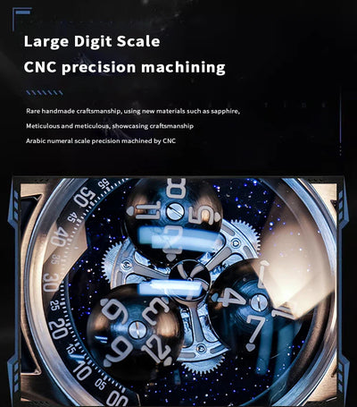 OBLVLO New Design Trisome Star Planet Automatic Watch For Men Luxury Super Luminous 316L Steel Case Mechanical Watch BLM-TRISOME