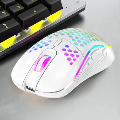 Wireless Gaming Mouse Mouse with Honeycomb Shell Side Buttons Wireless Mouse for PC/Tablet/Desktop/Office/Games