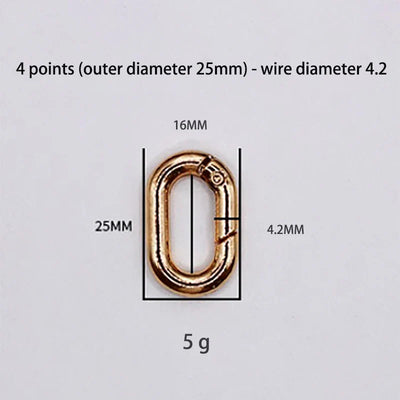 Oval Spring O Ring Leather Bag Handbag Strap Buckle Connect Keyring Pendant Dog Collar Snap Clasp Carabiner DIY Bag Accessories