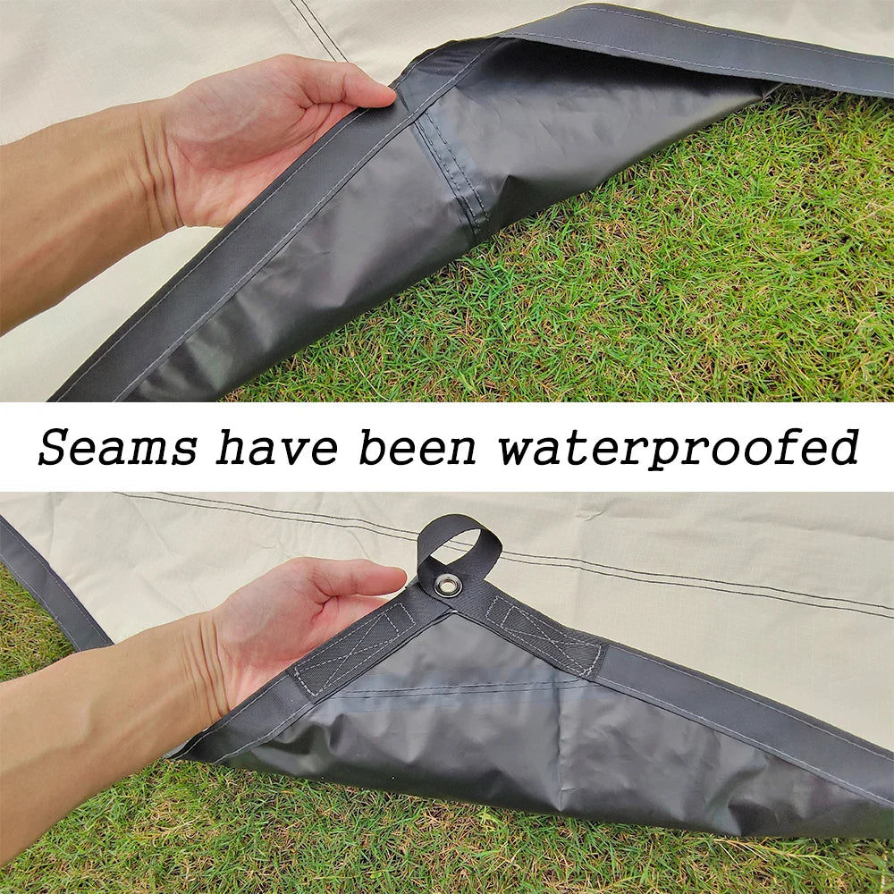 Octagon 5x5 Black Coating Tarp for 12 People Ultra Large Outdoor Camping Black Coated Tarp Waterproof Octagonal Sunshade Awning