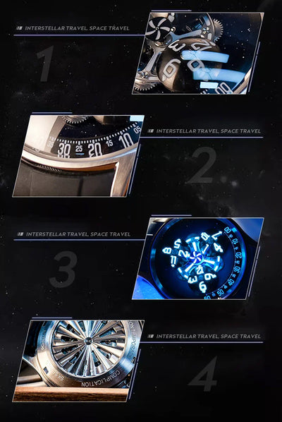 OBLVLO New Design Trisome Star Planet Automatic Watch For Men Luxury Super Luminous 316L Steel Case Mechanical Watch BLM-TRISOME