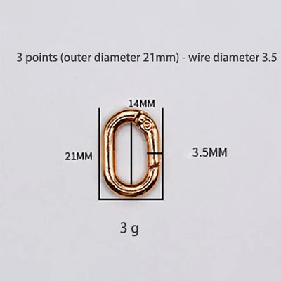 Oval Spring O Ring Leather Bag Handbag Strap Buckle Connect Keyring Pendant Dog Collar Snap Clasp Carabiner DIY Bag Accessories