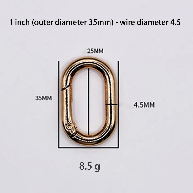 Oval Spring O Ring Leather Bag Handbag Strap Buckle Connect Keyring Pendant Dog Collar Snap Clasp Carabiner DIY Bag Accessories
