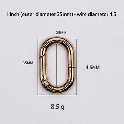 Oval Spring O Ring Leather Bag Handbag Strap Buckle Connect Keyring Pendant Dog Collar Snap Clasp Carabiner DIY Bag Accessories