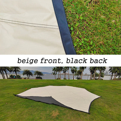 Octagon 5x5 Black Coating Tarp for 12 People Ultra Large Outdoor Camping Black Coated Tarp Waterproof Octagonal Sunshade Awning
