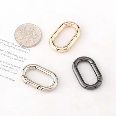Oval Spring O Ring Leather Bag Handbag Strap Buckle Connect Keyring Pendant Dog Collar Snap Clasp Carabiner DIY Bag Accessories