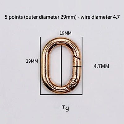 Oval Spring O Ring Leather Bag Handbag Strap Buckle Connect Keyring Pendant Dog Collar Snap Clasp Carabiner DIY Bag Accessories